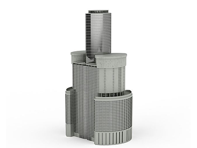 现代圆形建筑物模型3d模型
