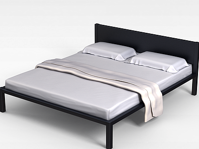 3d现代简约式硬床模型