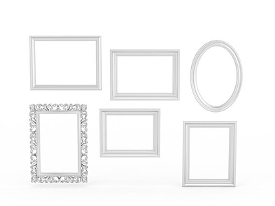 3d白色镜子组合免费模型