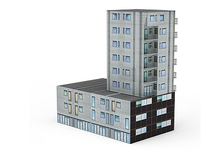 商住两用楼房模型3d模型