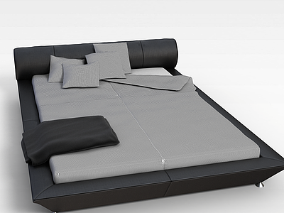 3d黑灰经典式床模型