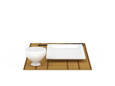 白色陶瓷盘子模型3d模型