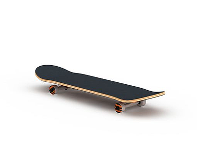 3d黑色滑板车模型