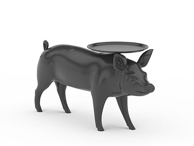 3d黑色牛装饰品免费模型