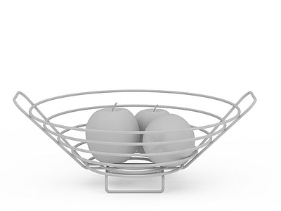 不锈钢水果篮模型3d模型