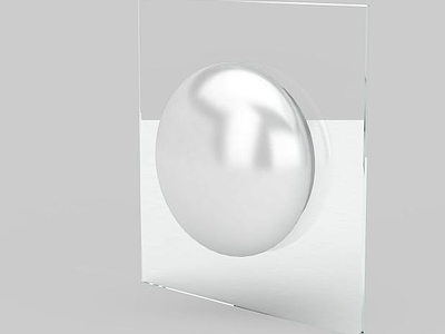 白色圆形灯模型3d模型