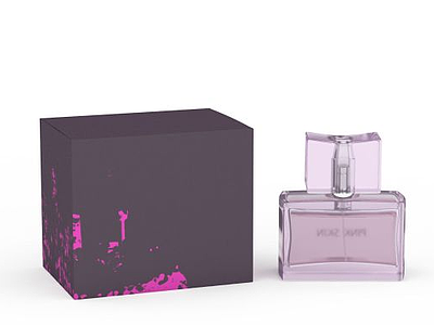 3d紫色玻璃瓶香水模型