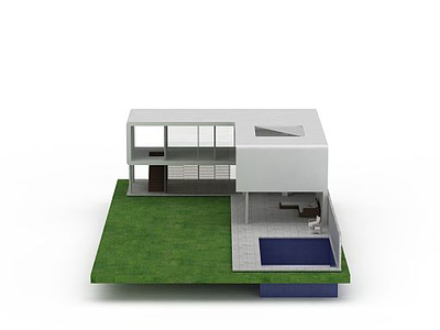 白色教学楼模型3d模型