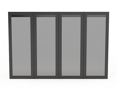 3d灰色四扇门模型