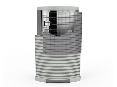 3d现代弧形大厦模型
