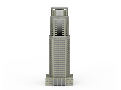 浅灰色圆形大厦模型3d模型