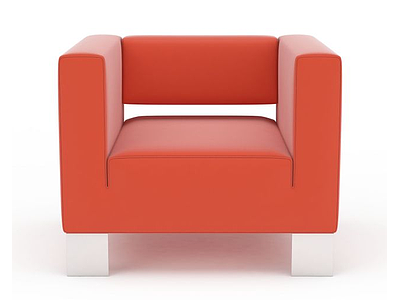 3d橘色沙发椅模型