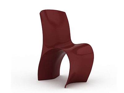 3d红色塑料椅子模型