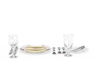 3d玻璃餐具免费模型