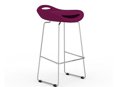 3d紫色高脚椅模型