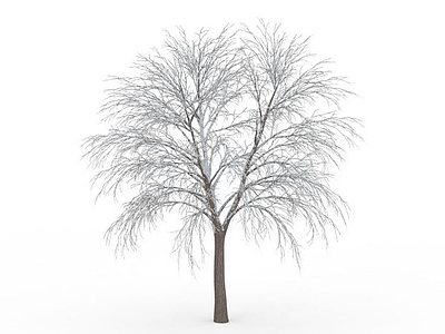 冬天挂雪树木模型3d模型
