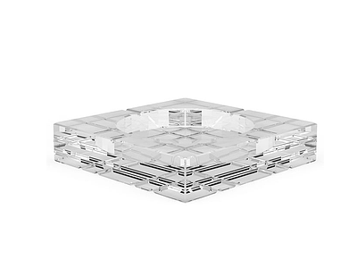 3d方形透明烟灰缸免费模型