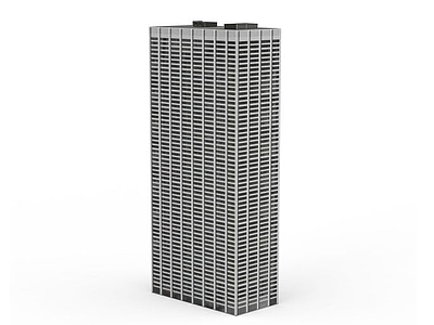 白色摩天大厦模型3d模型