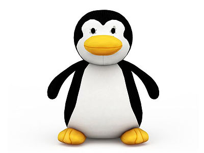 企鹅布艺玩具模型3d模型