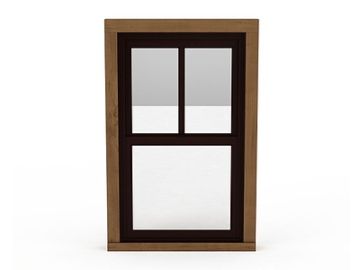 灰色木质窗户模型3d模型