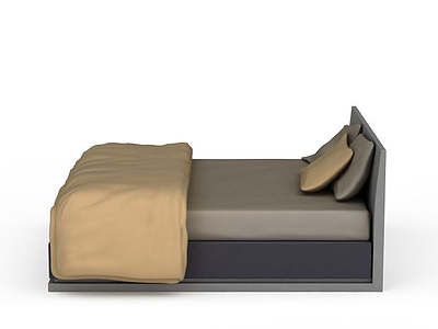 3d储物双人床免费模型