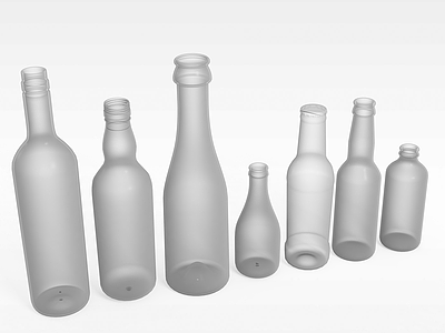 3d玻璃瓶模型