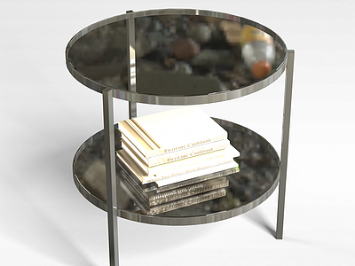 银色双层桌模型3d模型