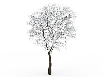 3d小型挂雪树木免费模型