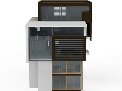 建筑复式楼房模型3d模型