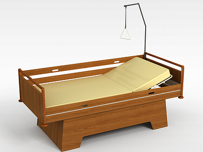 木质护理床模型3d模型
