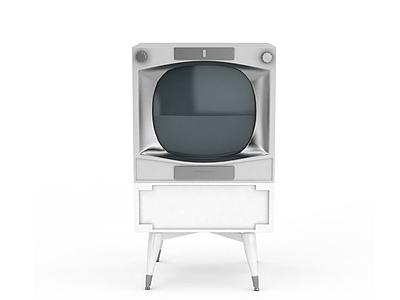 3d老式黑白电视机免费模型