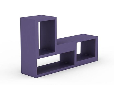 3d紫色简约装饰柜模型