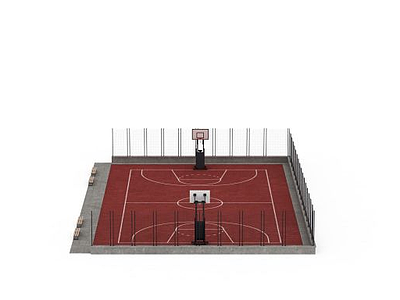 篮球场模型3d模型