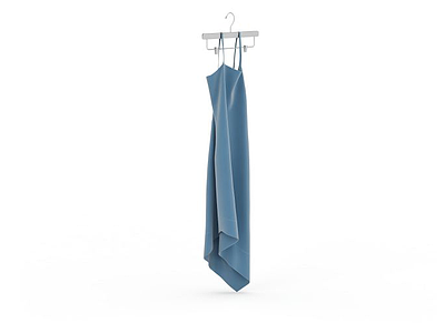 蓝色吊带礼服模型3d模型
