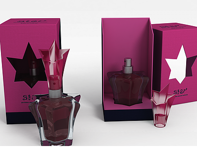 六角形瓶装香水模型3d模型