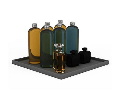 3d玻璃酒瓶免费模型