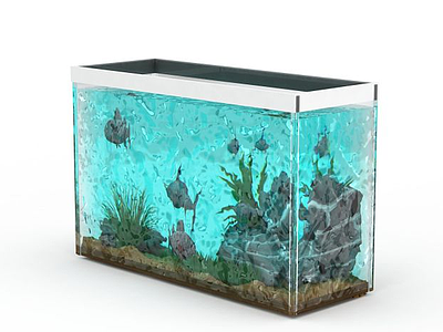 客厅玻璃鱼缸模型3d模型