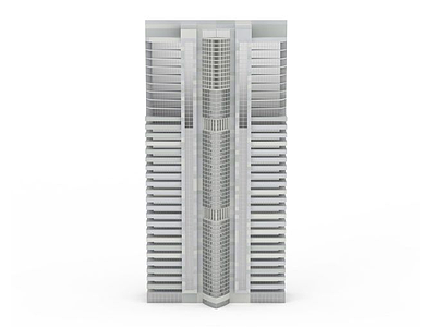 白色建筑物模型3d模型