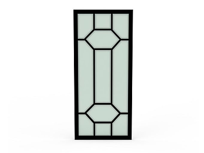 3d黑纹中式窗免费模型