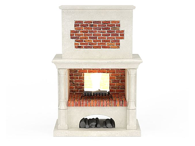 欧式墙壁壁炉模型3d模型