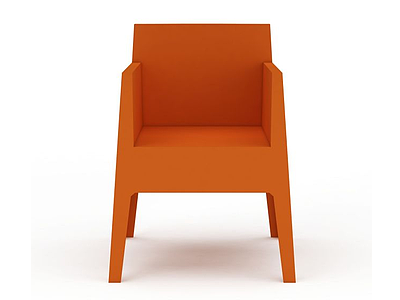 3d橘色椅子模型