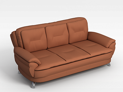 真皮多人沙发模型3d模型