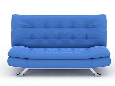 3d蓝色布艺沙发模型