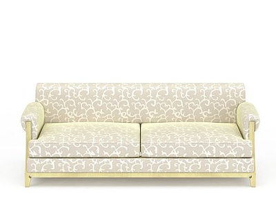 3d白色花纹沙发免费模型