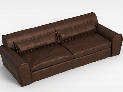 3d棕色办公沙发模型