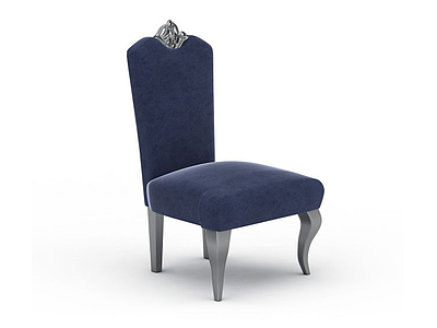 3d蓝色布艺椅子模型