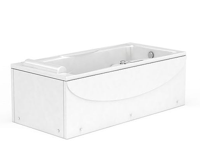 3d白色简约浴缸模型