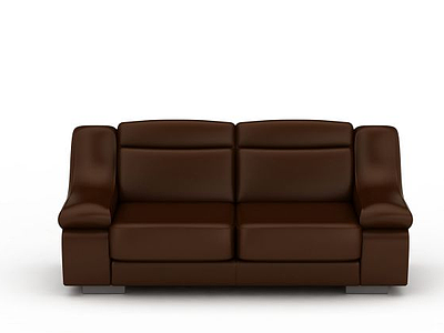 3d褐色双人沙发免费模型