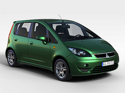 3d绿色三菱COLT汽车模型