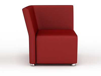 红色皮质沙发模型3d模型